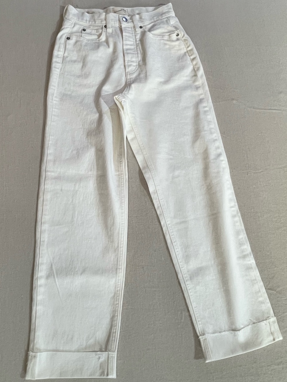 Universal Thread Highest Straight Cuffed Jeans, White, Sz 2R, NWOT